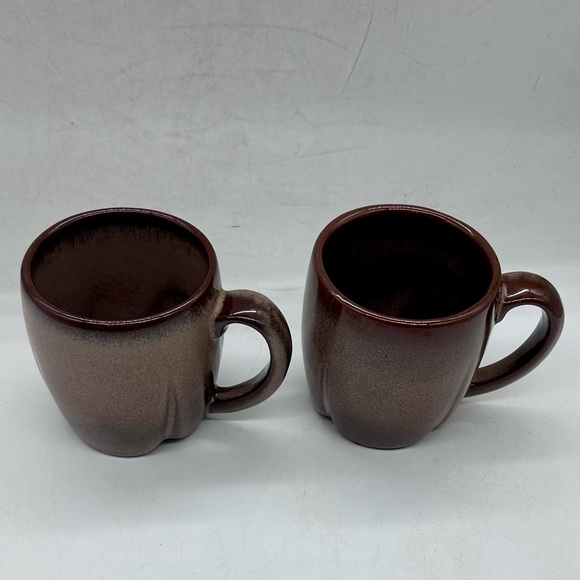 Vintage Set of 2 FRANKOMA Plainsman Cinnamon Brown C6 Coffee Cup Mug - Picture 4 of 12